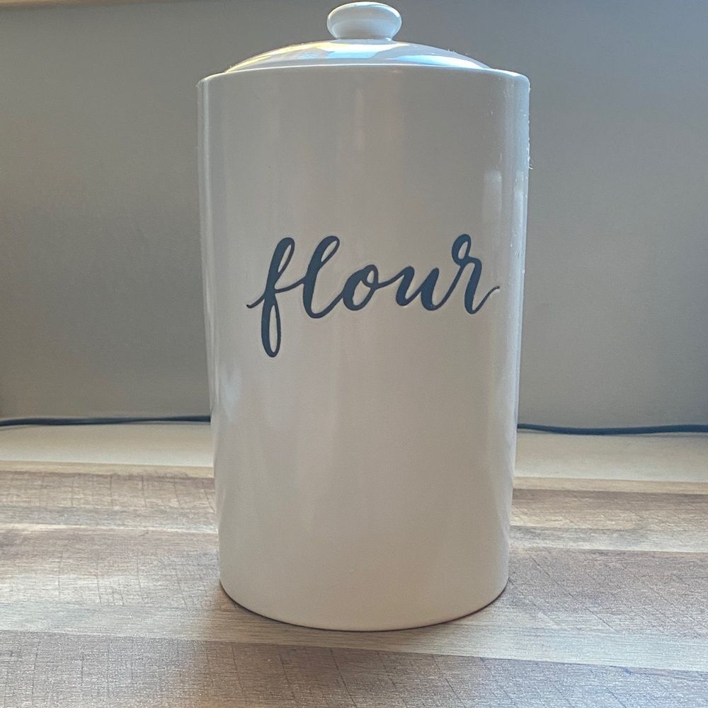 Threshold White Ceramic Flour Canister